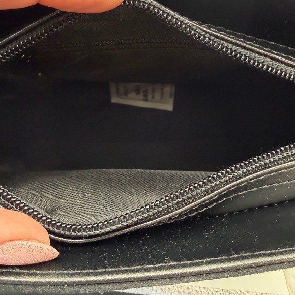 Black Faux Suede Tote Bag with Top Handles and Shoulder Strap - Picture 7 of 12